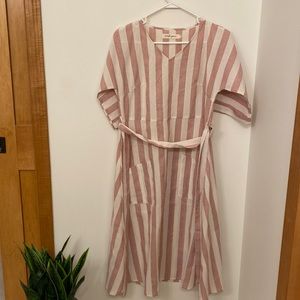 Pink and white striped Roolee dress!